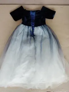 ♬ピアノ発表会等ドレスやハロウィーンに最適ドレス・150cm ネイビーとホワイト