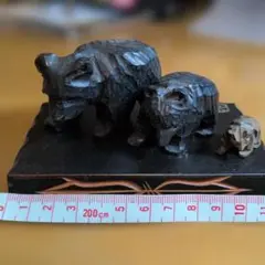 木彫りの熊 置物 2体セット 民芸品