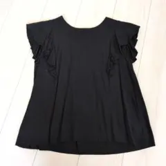【美品】ナノ・ユニバース　ノースリーブ　トップス　レーヨン素材　ブラック