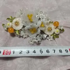 花モチーフ バレッタ ホワイト