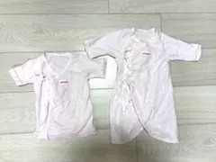 ミニハウス ピュアベールロゴフライスコンビ肌着&短肌着セット　50サイズ