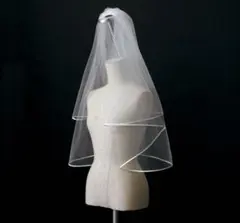 オフホワイト 二段式 ウェディングベール