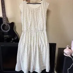 OPAQUE.CLIP ドット柄 ノースリーブ ワンピース 38/M
