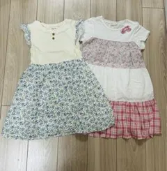 フラワープリント 半袖ワンピース 100cm