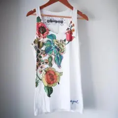 【美品】Desigual タンクトップ 花柄 ホワイトのサムネイル