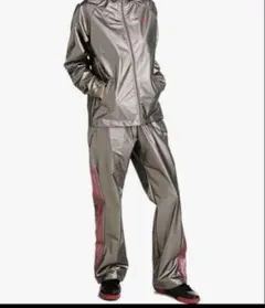 アディダス サウナスーツ レディース シルバー×ピンク 上下セット