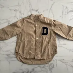 ベージュ 長袖シャツ Dマーク刺繍