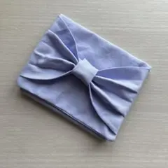 移動ポケット リボン 紫 薄紫 2ポケット ハンドメイド 通園 通学
