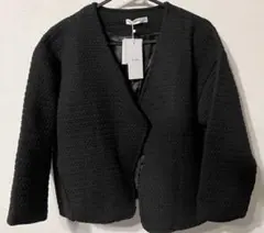 ノーカラージャケット ブラック Fサイズ