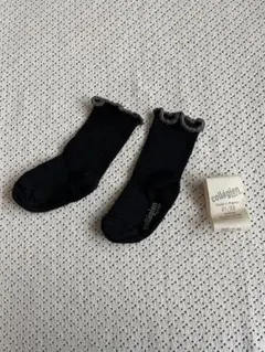 collegien フリル付き黒靴下 EU21/23