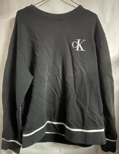 人気モデル CK カルバンクライン 刺繍ロゴ スウェット トレーナー 黒
