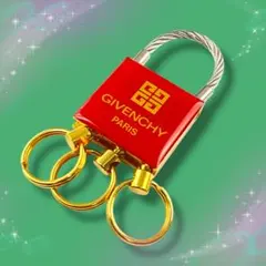 美品✨ジバンシィ4Gロゴ赤×黒_レディースゴールドネックレス_490 