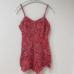 SINCERELY JULES 小花柄 赤 ロンパース ワンピース風 【L】