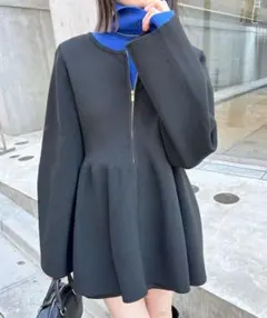 【週末限定値下げ】mystic WZIPペプラムカーディガン　mline