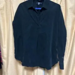 レディース　UNIQLO 黒 ￼コーデュロイ　長袖シャツ Mサイズ