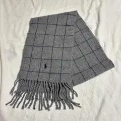 Polo Ralph Lauren チェックマフラー グレー イタリア製