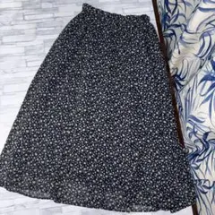 earthmusic&ecology ロングスカート　スカート　ネイビー　F