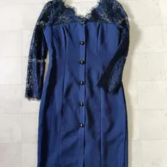 韓国 　Feiman 　ワンピース　レース　ネイビー　L