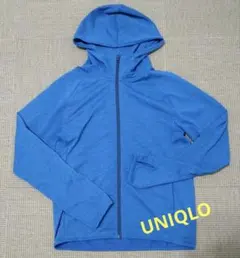 【美品】UNIQLO 青 フード付きパーカー S