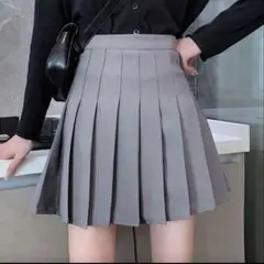 グレー プリーツミニスカート 制服