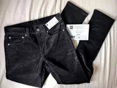 gu ストレッチコーデュロイ カラースキニーパンツ S 黒