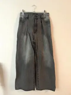 JEANASIS グレー ワイドデニムパンツ