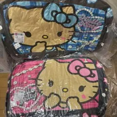 ハローキティ　日焼けキティ　もちもちクッション ピンク ブルー