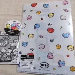 【BT21  mininiハピネス缶バッジくじ  ファイル 2点セット 】