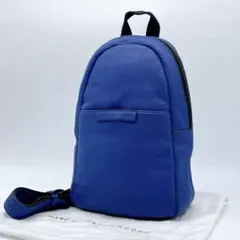 美品　マークバイマークジェイコブズ ボディバッグ レザー　ブルー系　e619
