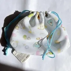 すみっコぐらし 巾着 水色
