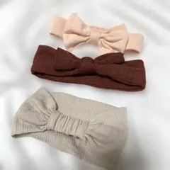 リボン付きヘアバンド3個セット　ベビー