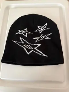 星模様 黒 ニット帽 ビーニー y2k shein