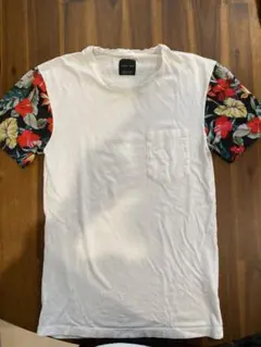 ZARA MAN フラワープリント 袖 Tシャツ