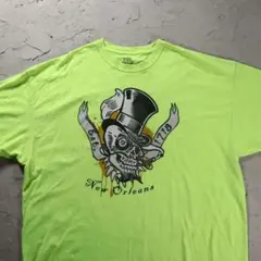 Tシャツ　スカル　ニューオリンズ　蛍光