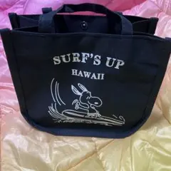 スヌーピー　サーフ　トートバッグ ランチバッグ　ブラック