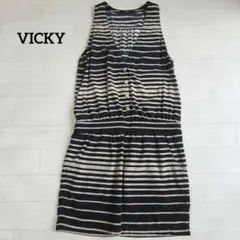 VICKY/ビッキー　ワンピース　チュニック　ノースリーブ　2/M相当　ボーダーのサムネイル