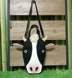 牛　ショルダーバッグ　ハンドメイド　ホルスタイン