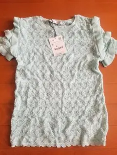 【新品未使用】 　ZARA　ミントグリーン　フリルニット