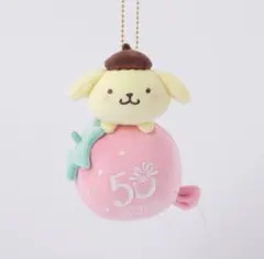 サンリオ　ポムポムプリン いちごバルーン むにゅぐるみマスコット　いちご新聞