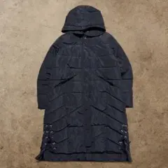 ダウンジャケット アウター ロング丈 フード付き ブラック 防寒 冬