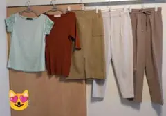 オフィスカジュアル系　パンツセットアップ　5着　着回し抜群◎　S・M・Fサイズ