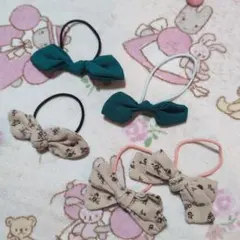 リボンデザイン ヘアゴム 5個セット