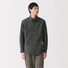 【新品未使用品】　無印良品　洗いざらいオックス　ボタンダウン長袖シャツ　Lサイズ