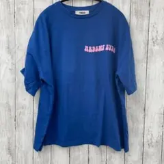 【 PUBLUX 】フラワーモチーフ 発泡プリント ロゴ Tシャツ ブルーのサムネイル