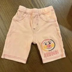 美品 90 アンパンマン パンツ ピンク 春夏秋 男女 7分丈