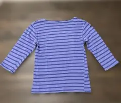 【訳あり】Le minor ルミノア ボーダーカットソー フランス製 青 紫 1