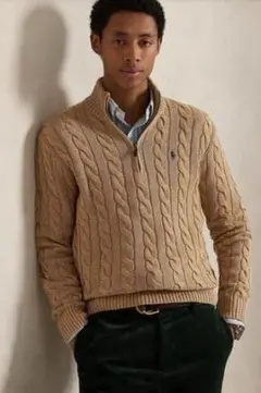 【極美品】POLO RALPH LAUREN ケーブル ハーフジップ 人気カラー