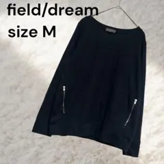 field/dream レース 切替トップス ネイビー M ゴールドジップ