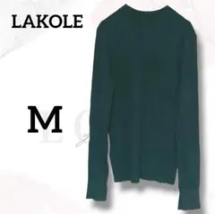 ラコレ　セーター　リブニット　M 美品　黒　上品　袖スリット　女っぽ　着回し