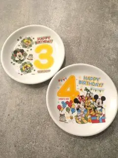 ミッキーマウス 誕生日プレート 3歳 4歳 セット